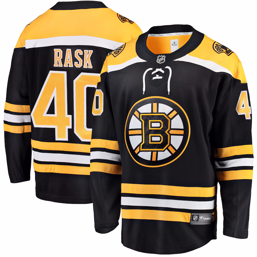 Men's Boston Bruins Tuukka Rask Fanatics Black Breakaway Home Jersey - ujerseystore