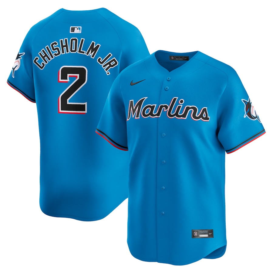 Men's Miami Marlins Jazz Chisholm Jr. Nike Blue Alternate Limited Player Jersey - ujerseystore