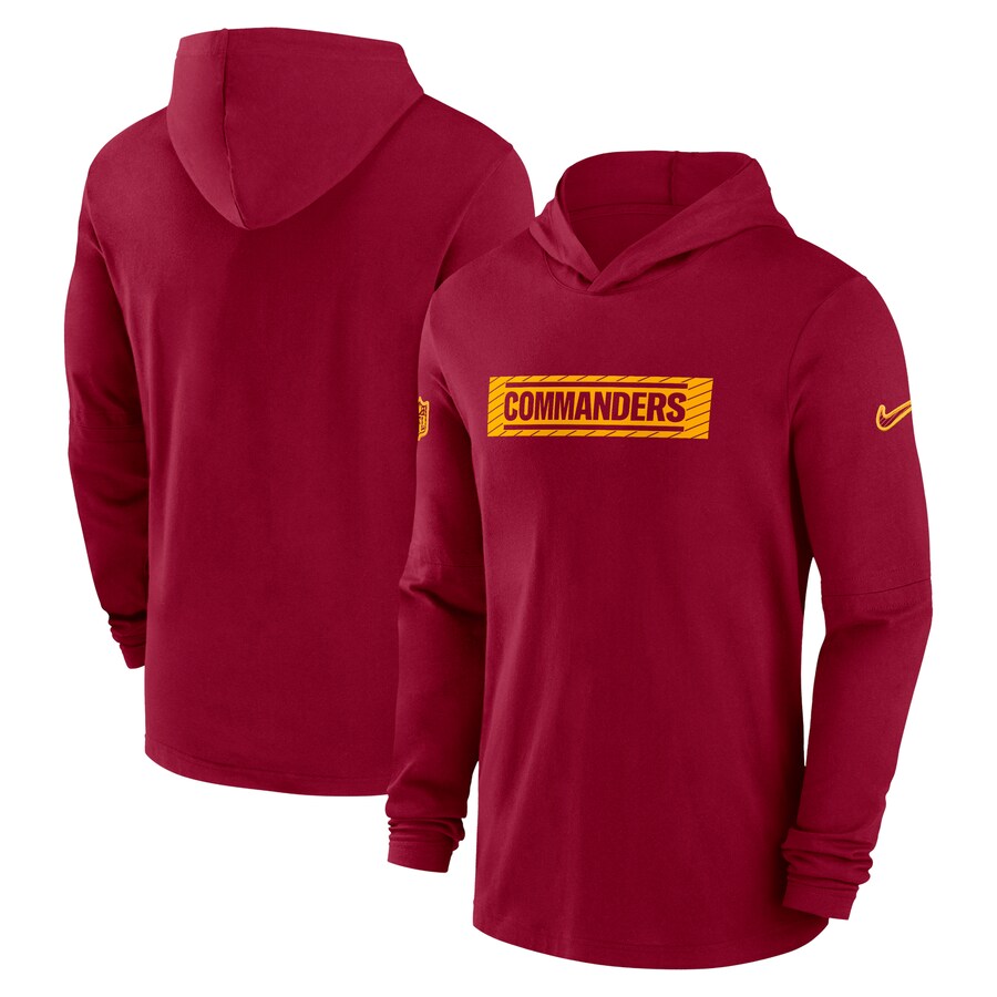 Men's Washington Commanders Nike Burgundy Sideline Hoodie Performance Long Sleeve T-Shirt - ujerseystore