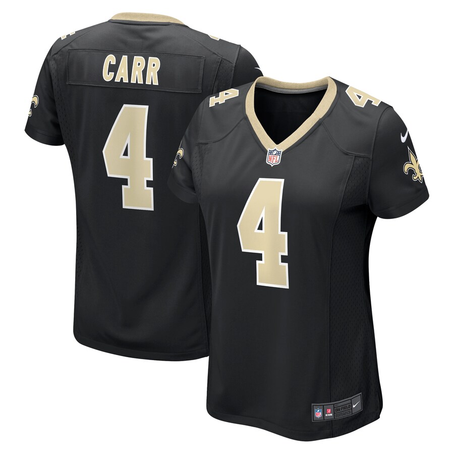 Women's New Orleans Saints Derek Carr Nike Black Game Jersey - ujerseystore