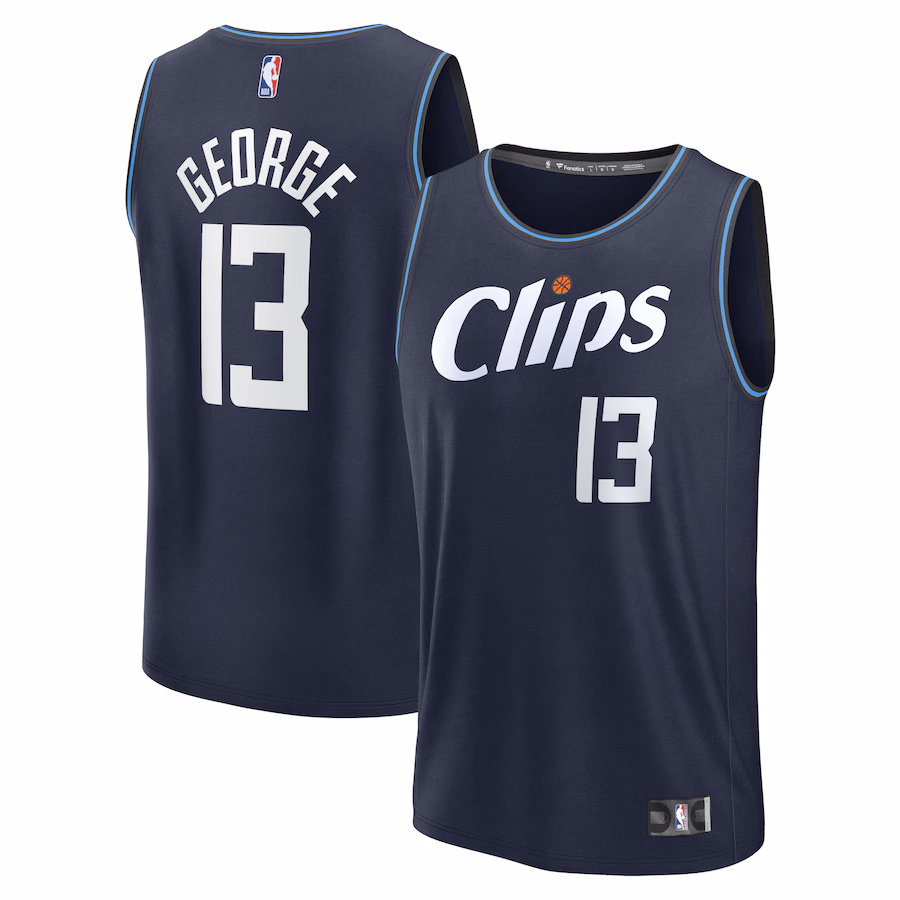 Men's LA Clippers Paul George Fanatics Navy Fast Break Jersey - City Edition - ujerseystore