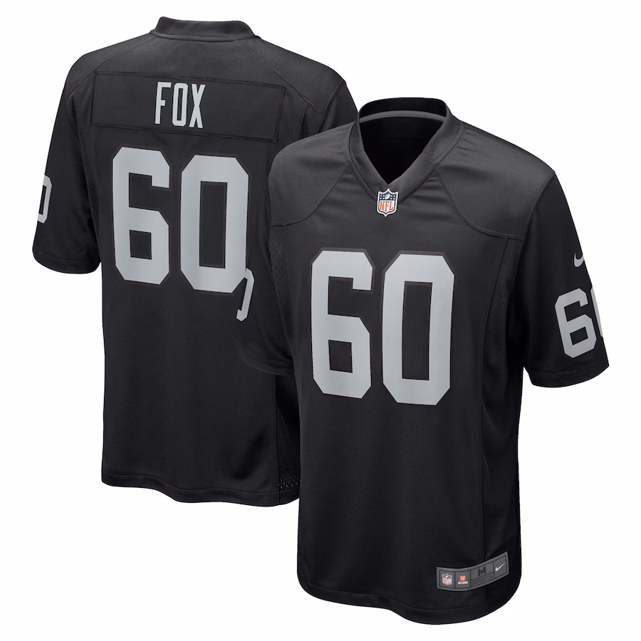 Men's Las Vegas Raiders Tomari Fox Nike Black Team Game Jersey - ujerseystore
