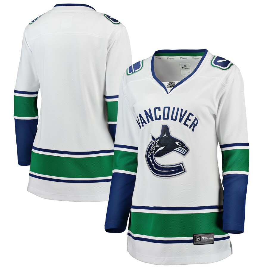 Women's Vancouver Canucks Fanatics Branded White Away Breakaway Jersey - ujerseystore
