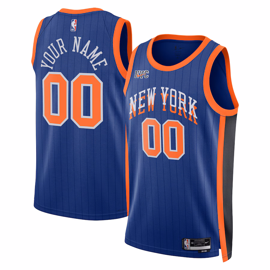 Unisex New York Knicks  Nike Blue 2023/24 Custom Swingman Jersey - City Edition - ujerseystore