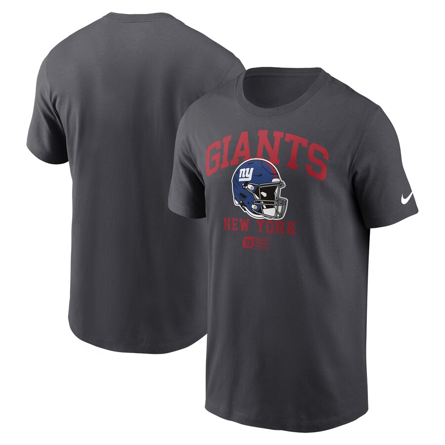 Men's New York Giants Nike Anthracite Helmet Essential T-Shirt - ujerseystore