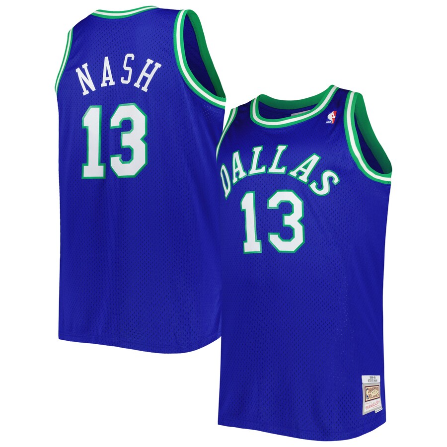 Men's Dallas Mavericks Steve Nash Mitchell & Ness Blue Big & Tall Hardwood Classics 1998/99 Swingman Jersey - ujerseystore