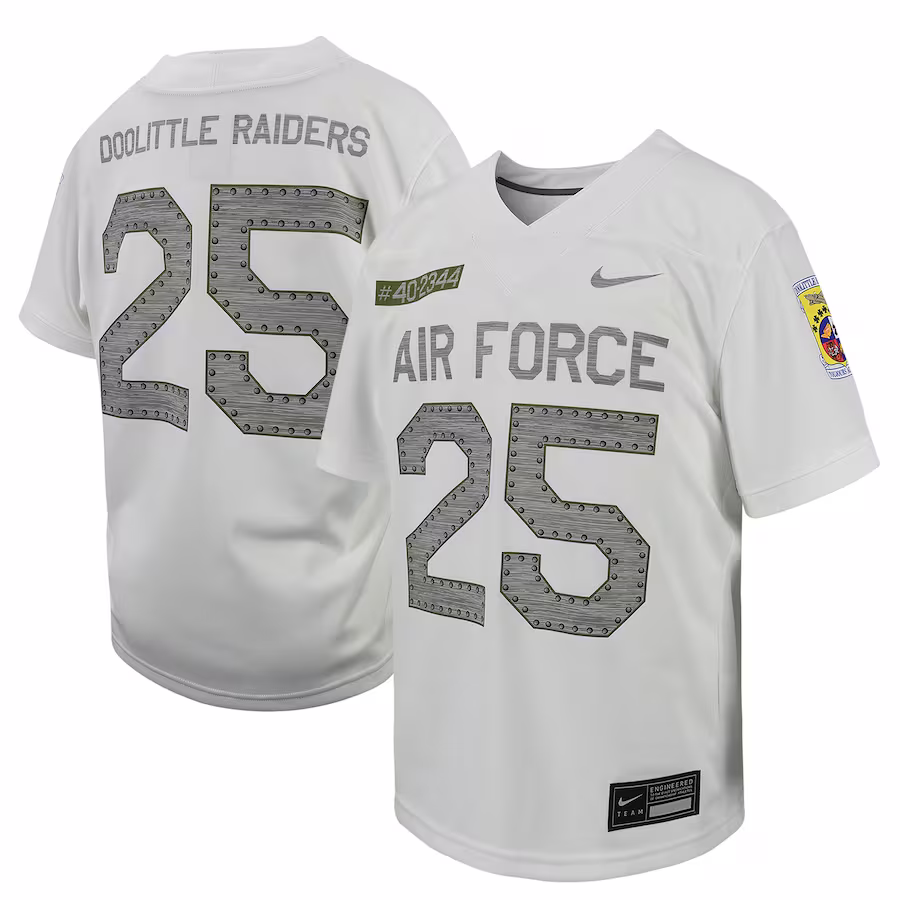 # Air Force Falcons Nike Youth Football Game Jersey - White - ujerseystore