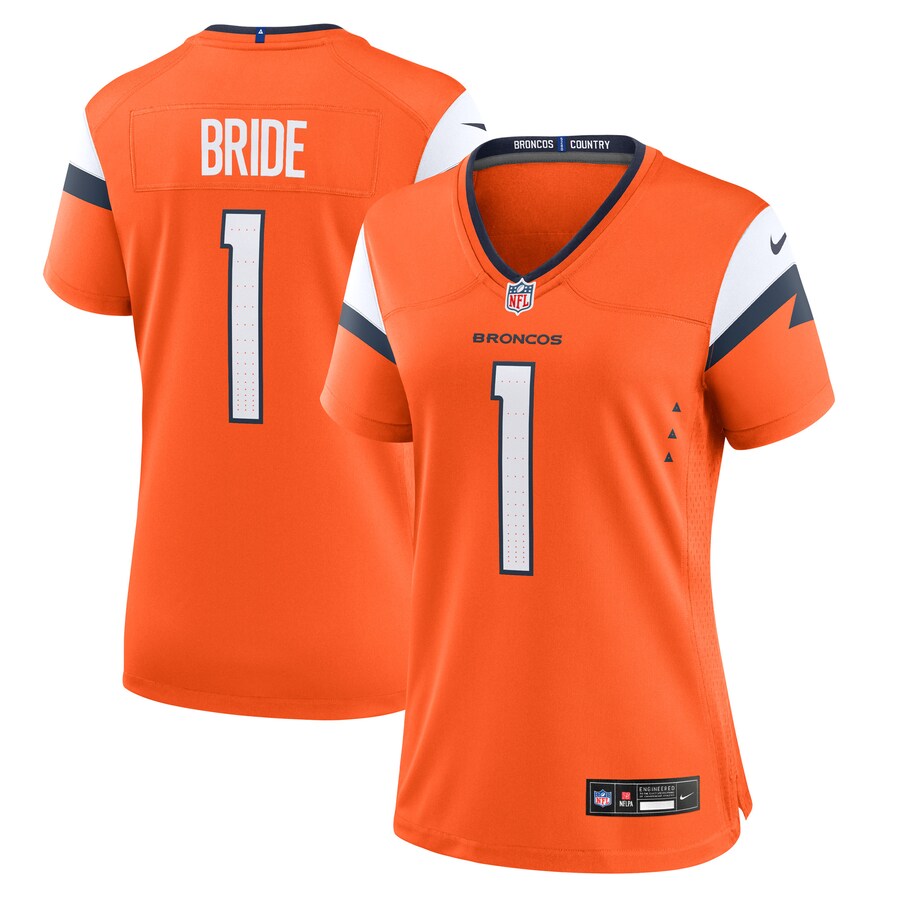 Women's Denver Broncos Number 1 Bride Nike Orange Game Jersey - ujerseystore
