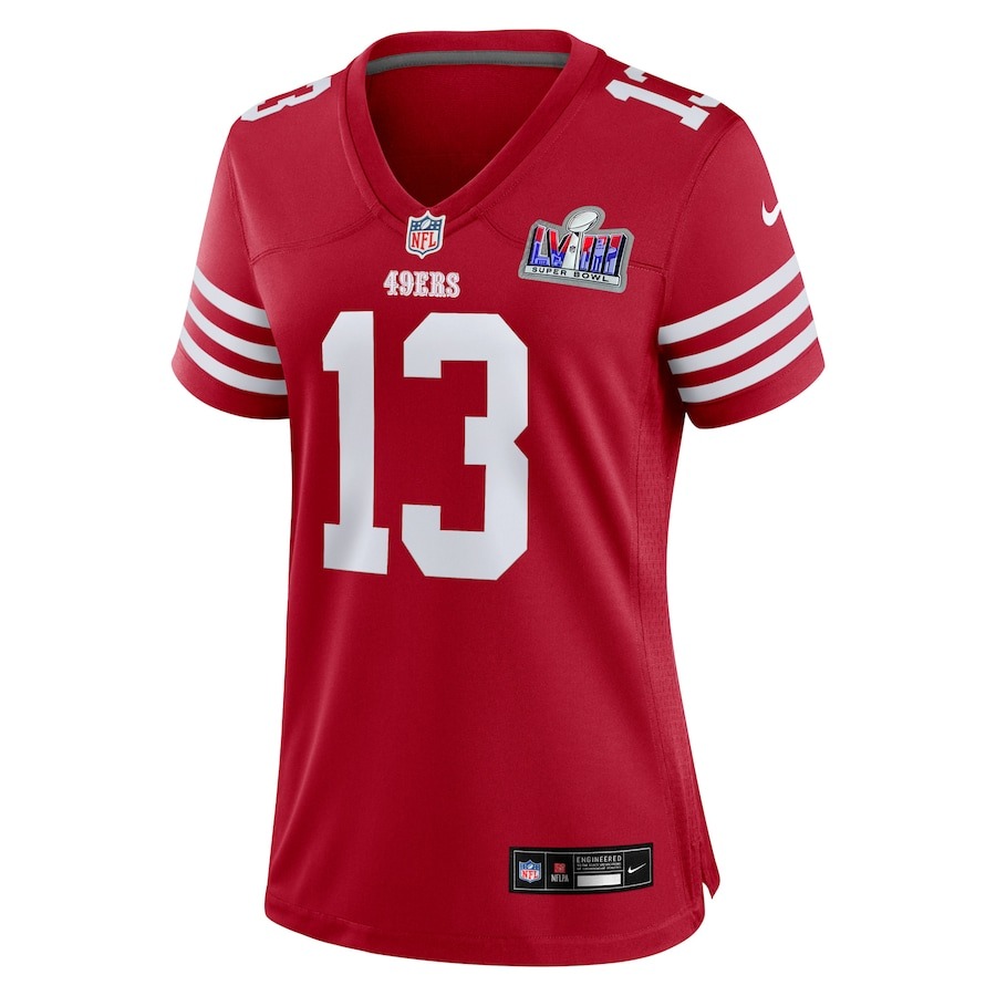 Women's San Francisco 49ers Brock Purdy Nike Scarlet Super Bowl LVIII Game Jersey - ujerseystore