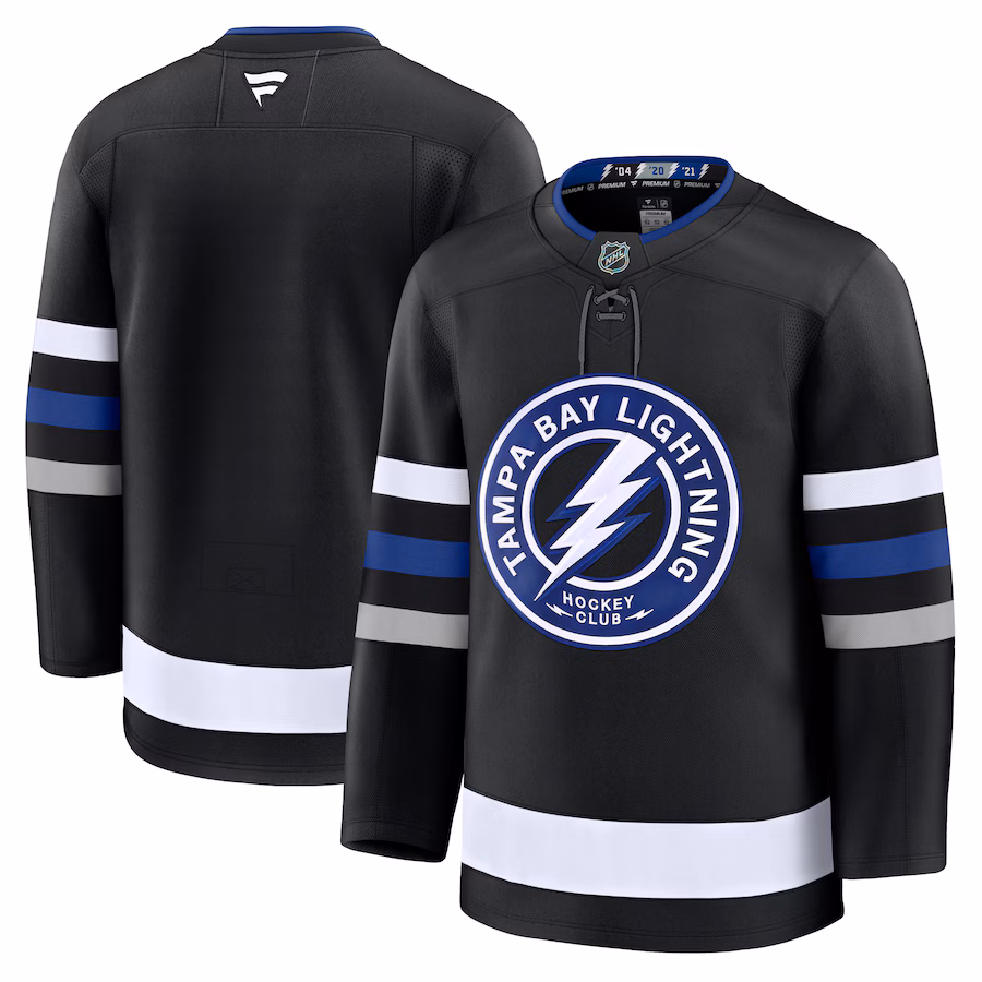 Men's Tampa Bay Lightning Fanatics Black Alternate Premium Jersey - ujerseystore