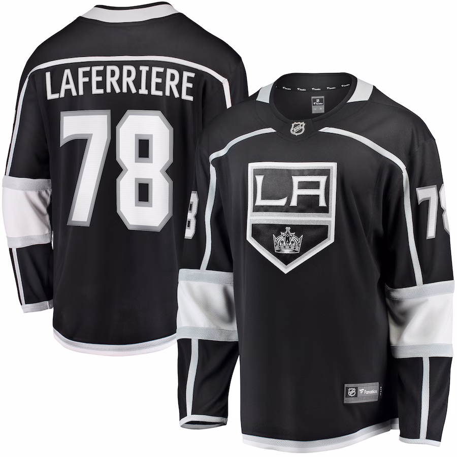 Men's Los Angeles Kings Alex Laferriere Fanatics Black Home Premier Breakaway Player Jersey - ujerseystore