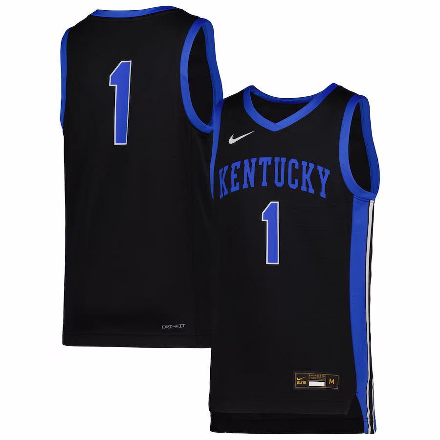 #1 Kentucky Wildcats Nike Youth Icon Replica Basketball Jersey - Black - ujerseystore