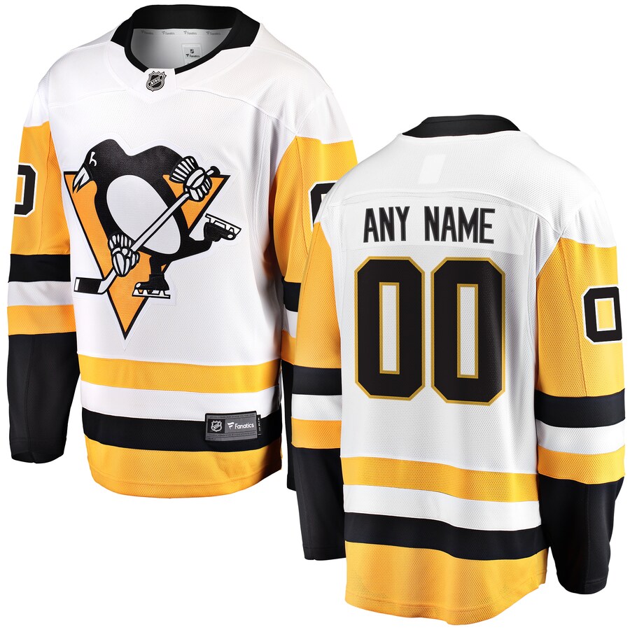 Men's Pittsburgh Penguins Fanatics Branded White Away Breakaway Custom Jersey - ujerseystore