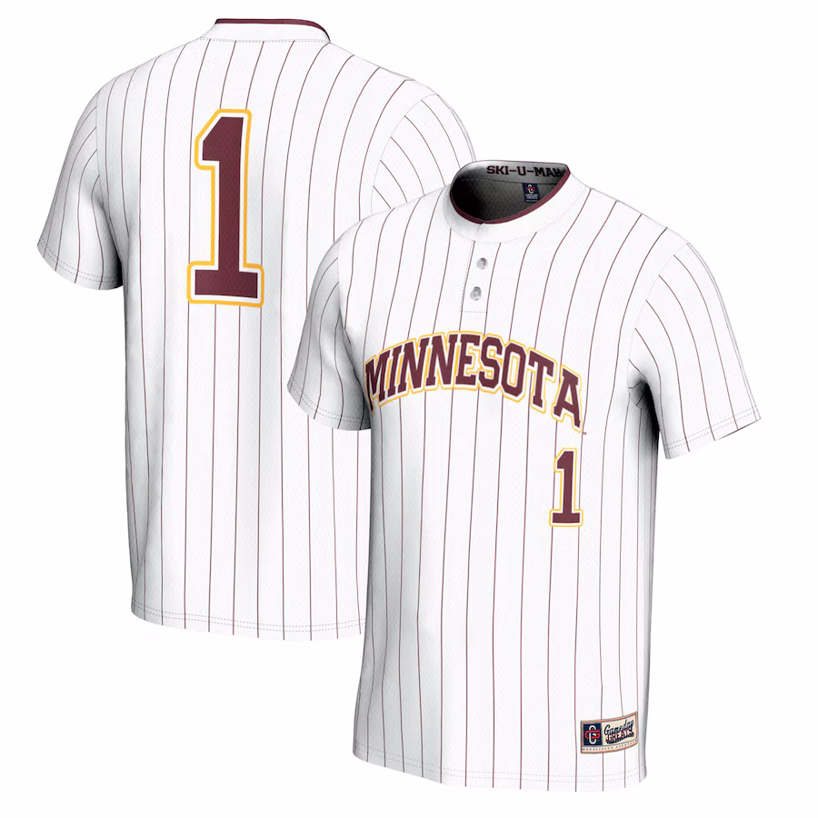 Unisex GameDay Greats #1 White Minnesota Golden Gophers Lightweight Softball Jersey - ujerseystore