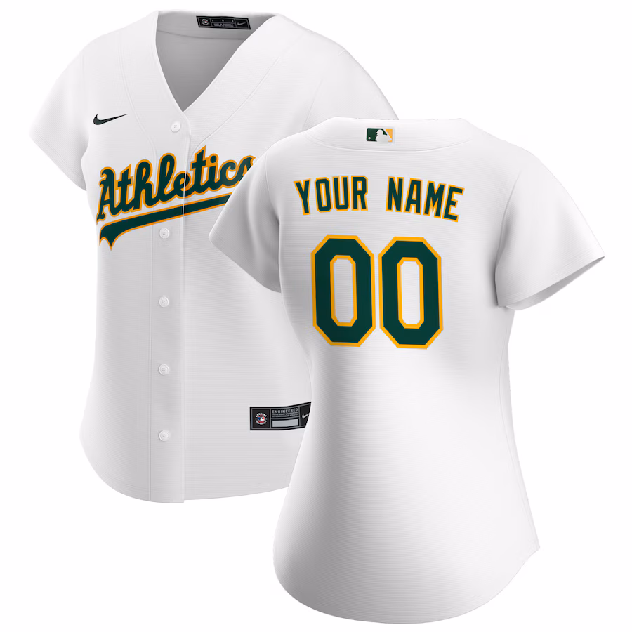 Women's Athletics Nike White Home Replica Custom Jersey - ujerseystore