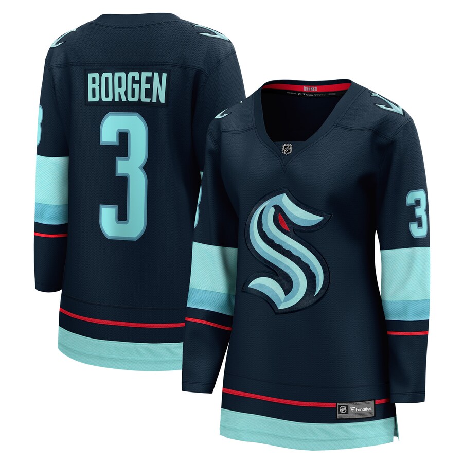 Women's Seattle Kraken Will Borgen Fanatics Branded Deep Sea Blue Home Breakaway Player Jersey - ujerseystore