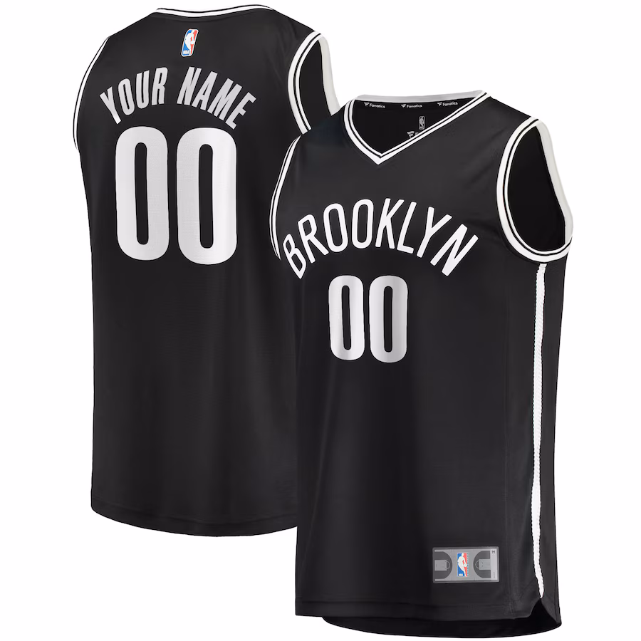 Men's Brooklyn Nets Fanatics Black Fast Break Custom Replica Jersey - Icon Edition - ujerseystore