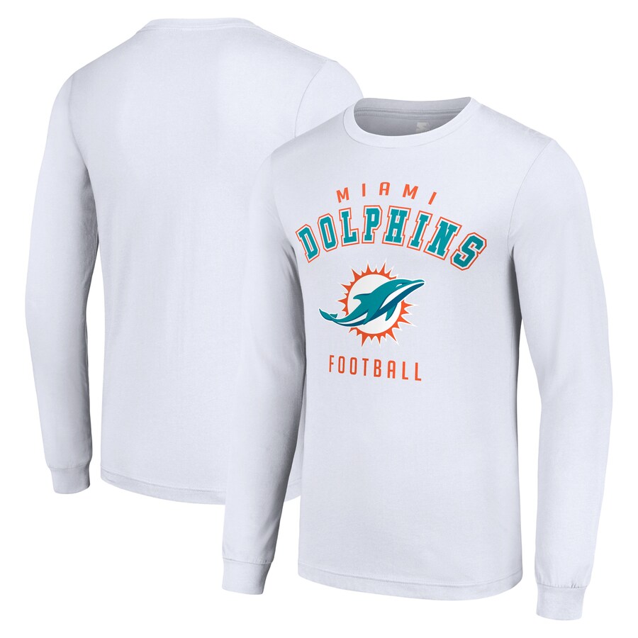 Men's Miami Dolphins Starter White Long Sleeve T-Shirt - ujerseystore
