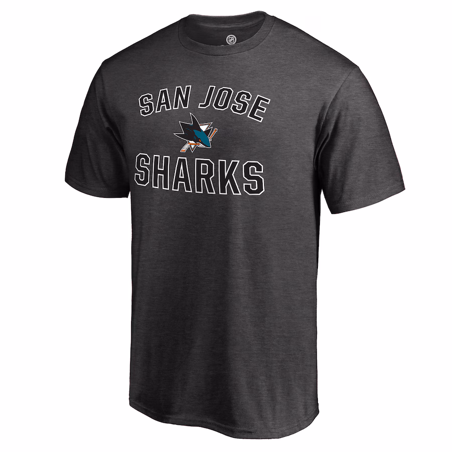 Men's San Jose Sharks Heathered Gray Victory Arch T-Shirt - ujerseystore