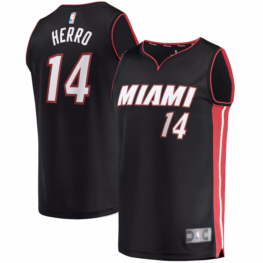 Men's Miami Heat Tyler Herro Fanatics Black Fast Break Replica Jersey - Icon Edition - ujerseystore