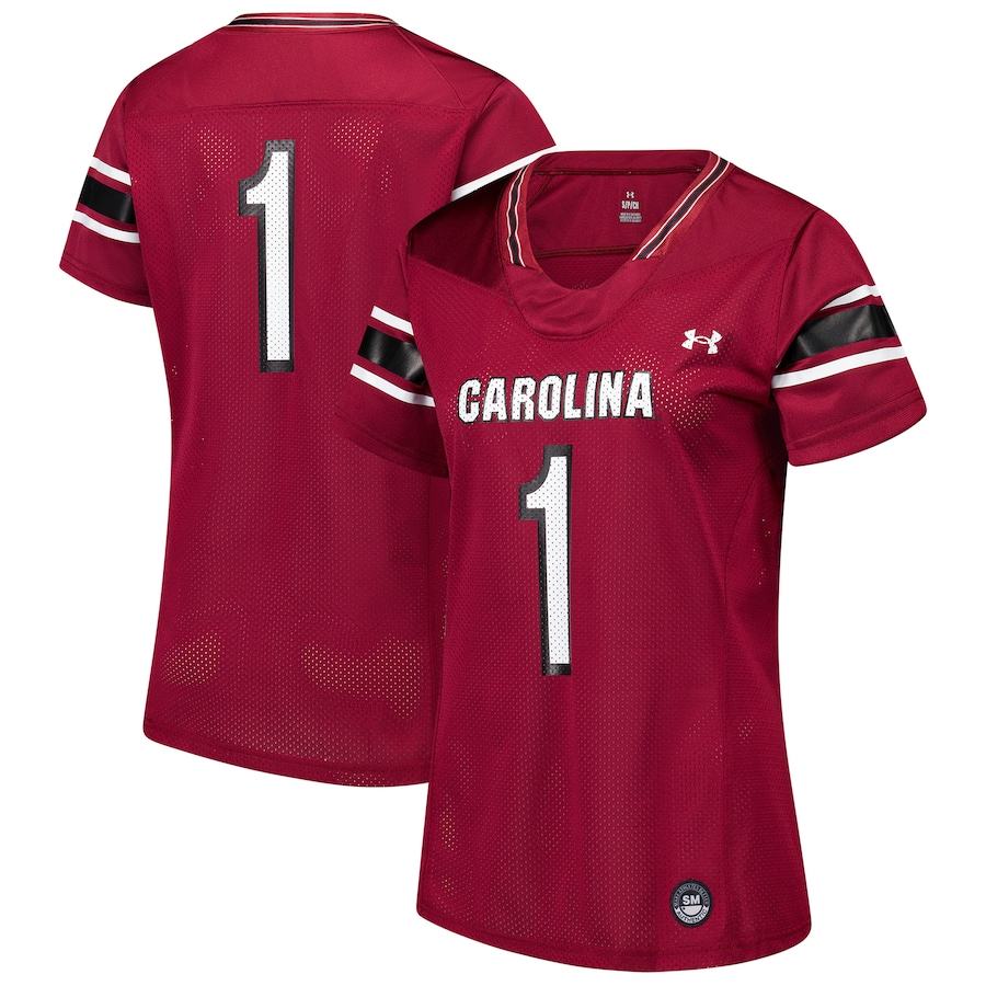 Women's Under Armour #1 Garnet South Carolina Gamecocks Replica Football Jersey - ujerseystore