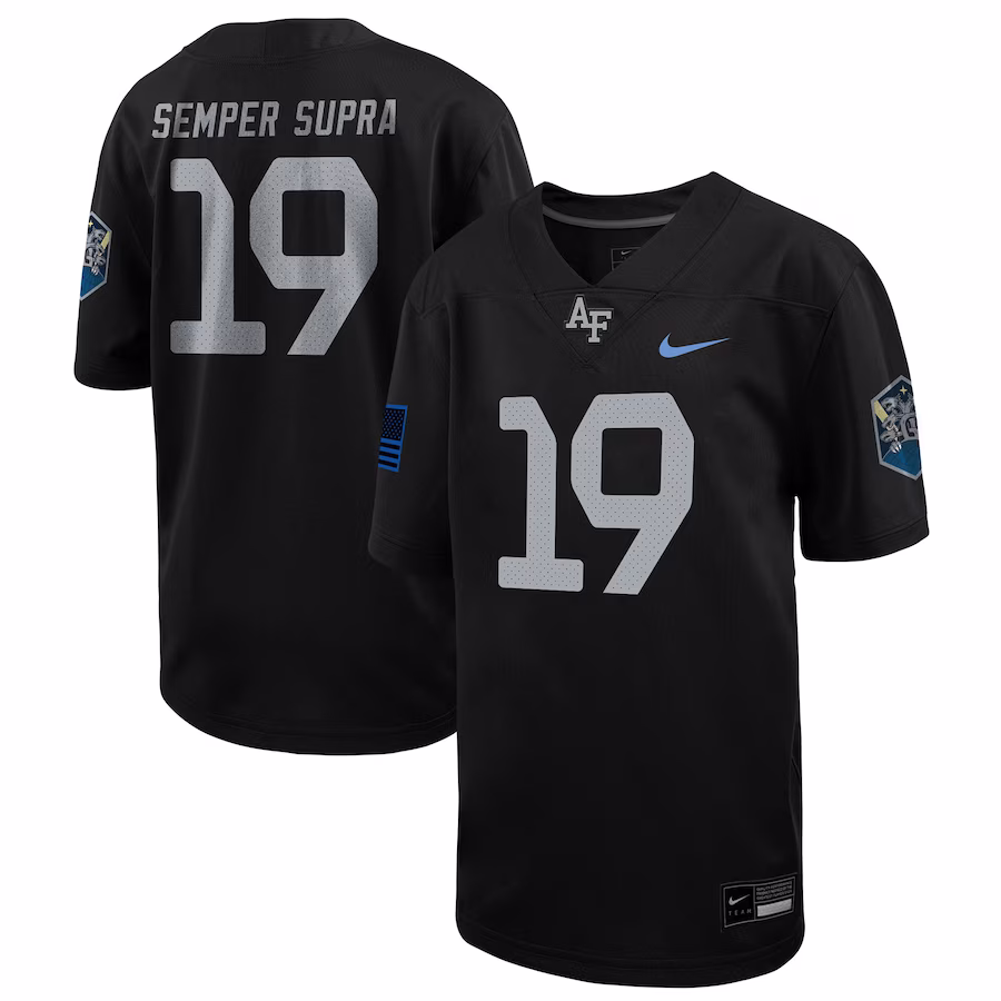 #1 Air Force Falcons Nike Youth 1st Armored Division Old Ironsides Untouchable Football Jersey - Black - ujerseystore
