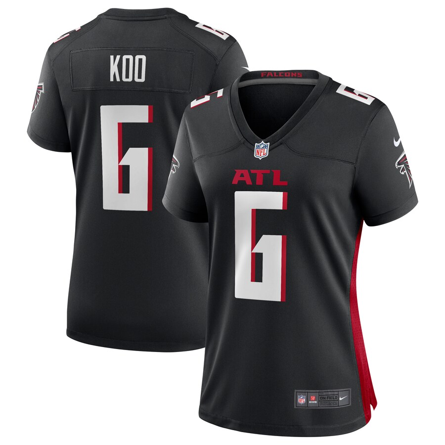 Women's Atlanta Falcons Younghoe Koo Nike Black Team Game Jersey - ujerseystore