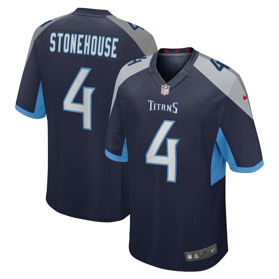 Men's Tennessee Titans Ryan Stonehouse Nike Navy Game Player Jersey - ujerseystore