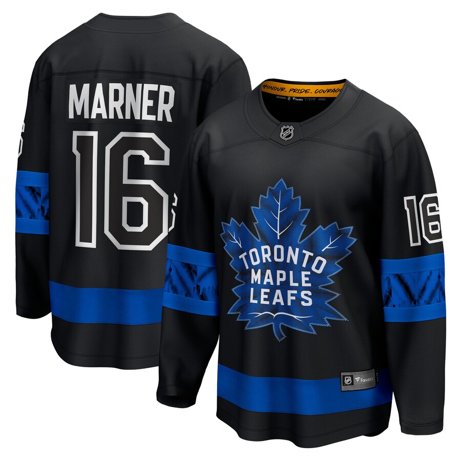 Men's Toronto Maple Leafs Mitchell Marner Fanatics Branded Black Alternate Premier Breakaway Reversible Player Jersey - ujerseystore