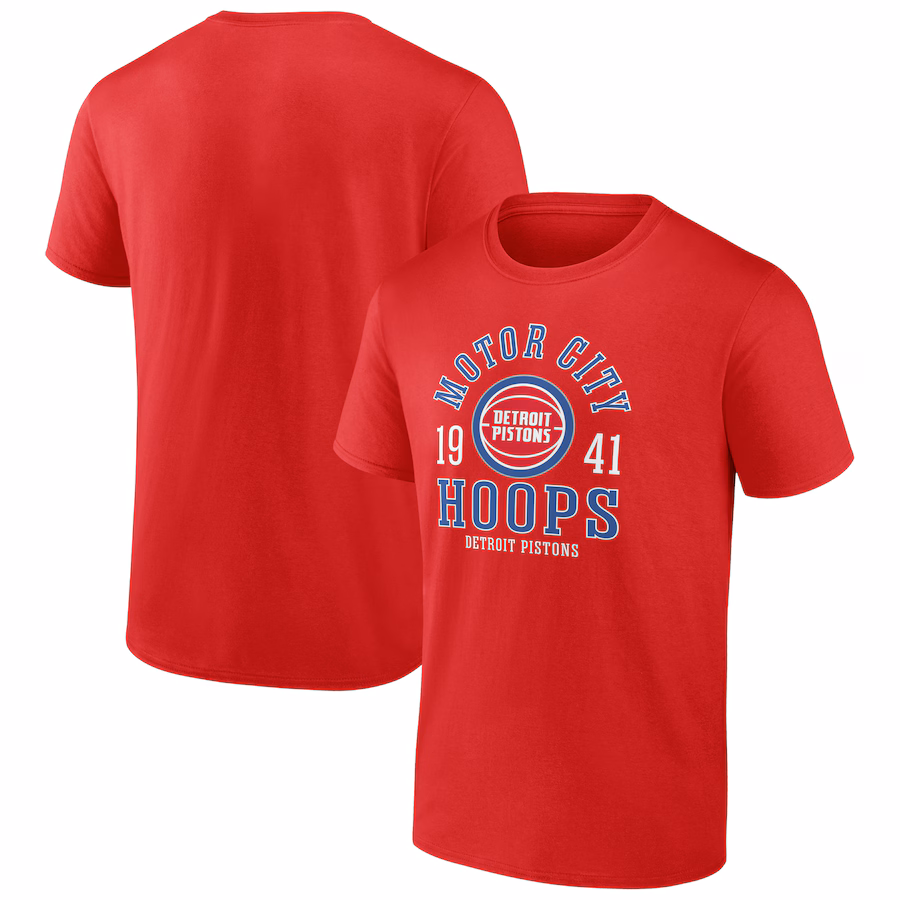 Men's Detroit Pistons Red The Extras T-Shirt - ujerseystore