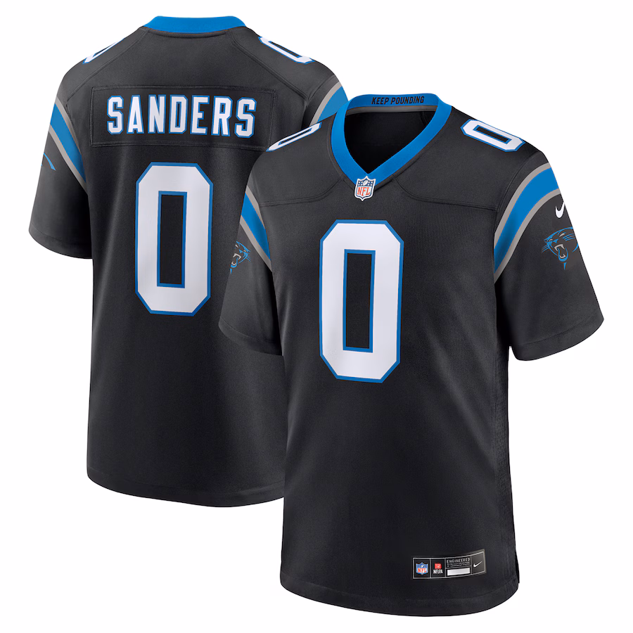 Men's Carolina Panthers Ja'Tavion Sanders Nike Black Game Jersey - ujerseystore
