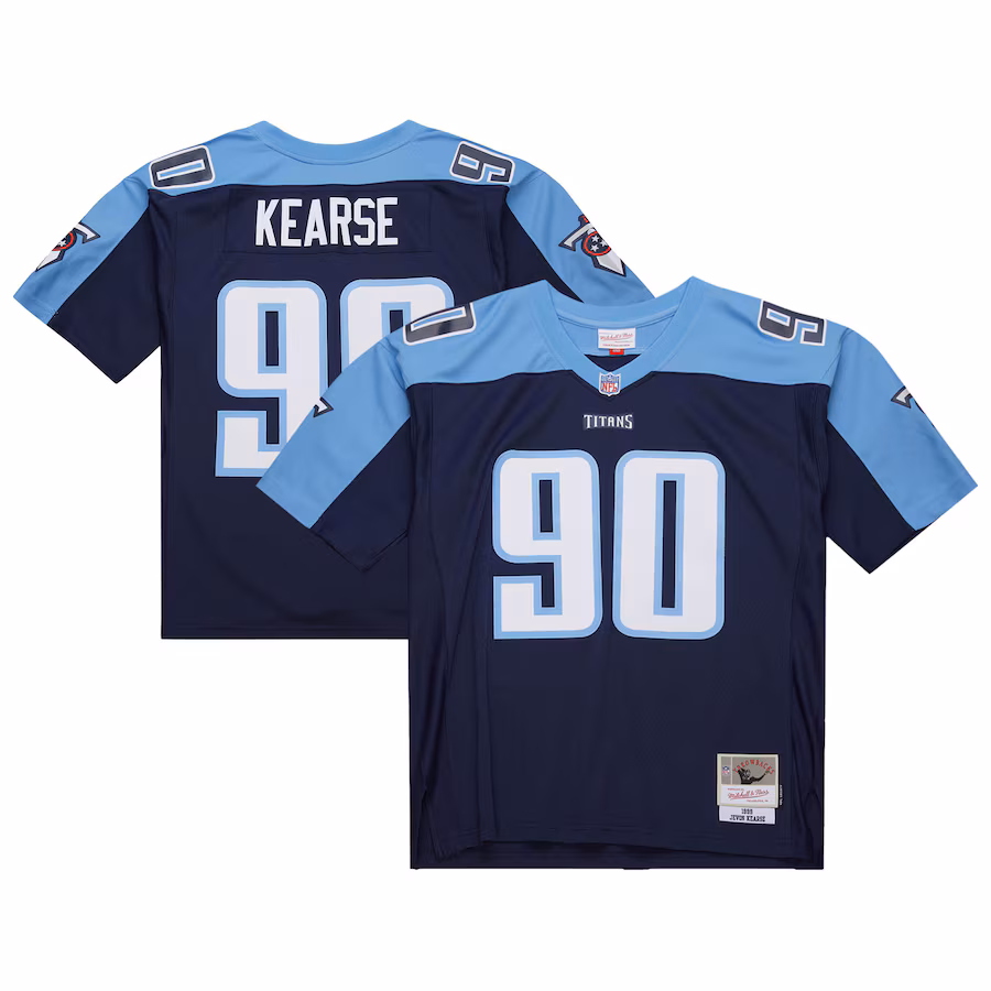 Men's Tennessee Titans Jevon Kearse Mitchell & Ness Navy 1999 Legacy Replica Jersey - ujerseystore