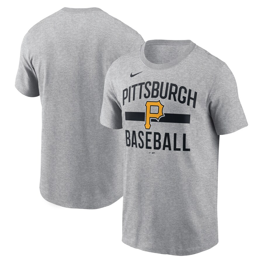 Men's Pittsburgh Pirates Nike Heather Gray Arched T-Shirt - ujerseystore
