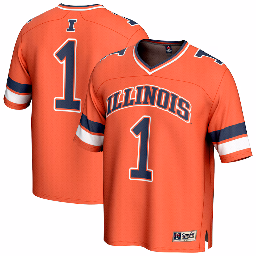 Youth GameDay Greats #1 Orange Illinois Fighting Illini Collegiate Football Fashion Jersey - ujerseystore