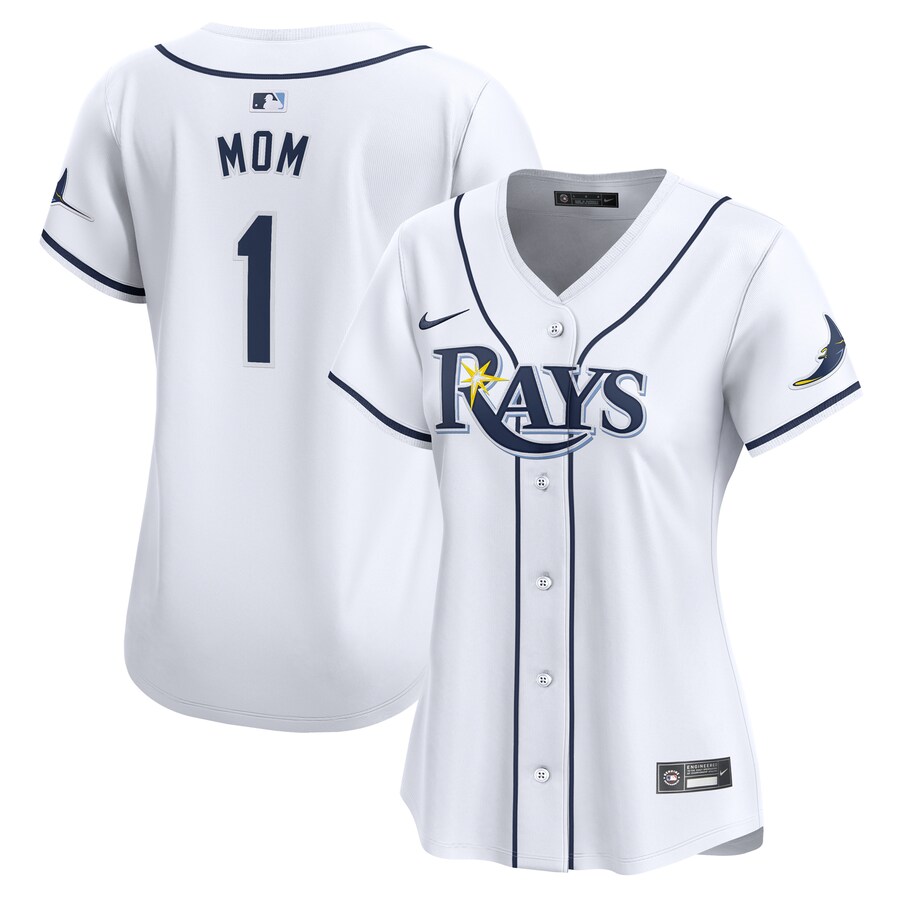 Women's Tampa Bay Rays Nike White #1 Mom Home Limited Jersey - ujerseystore