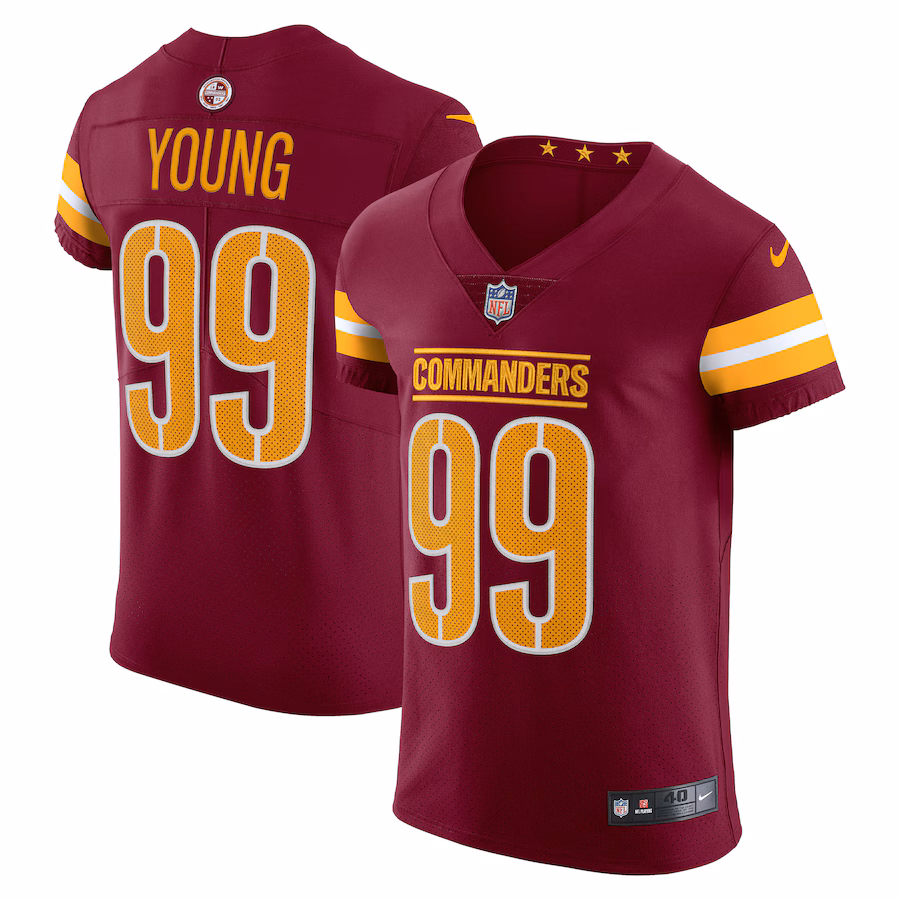 Men's Washington Commanders Chase Young Nike Burgundy Vapor Elite Jersey - ujerseystore