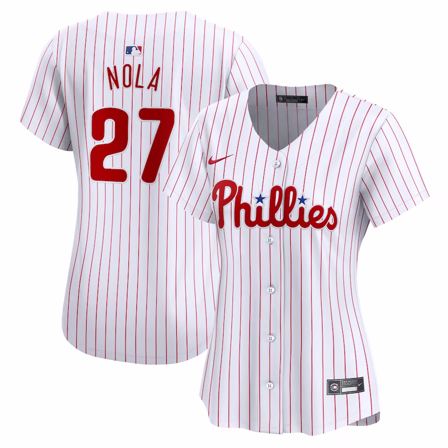 Women's Philadelphia Phillies Aaron Nola Nike White Home Limited Player Jersey - ujerseystore