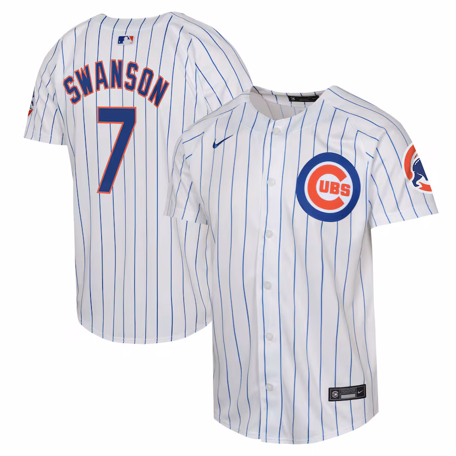 Youth Chicago Cubs Dansby Swanson Nike White Limited Player Jersey - ujerseystore