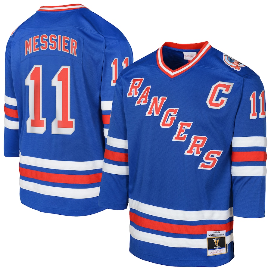 Youth New York Rangers Mark Messier Royal Power Play 2.0 Player Jersey with Captain Patch - ujerseystore