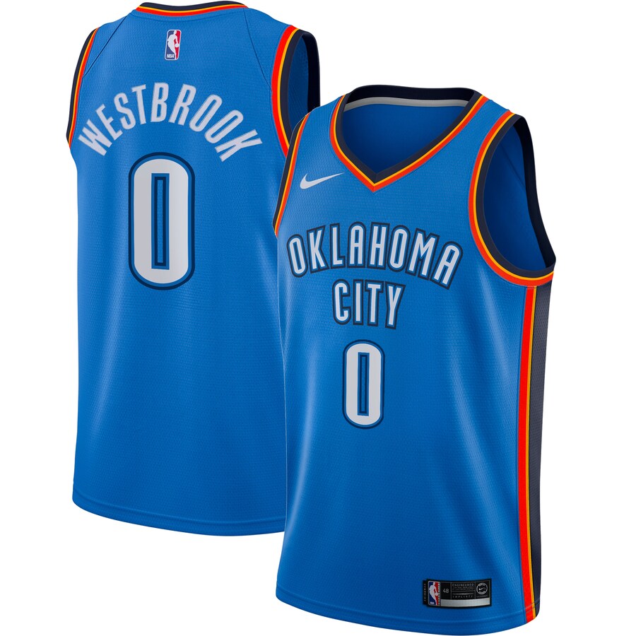 Men's Oklahoma City Thunder Russell Westbrook Nike Blue Swingman Player Jersey - Icon Edition - ujerseystore