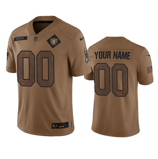 Men's Las Vegas Raiders Active Player Custom 2023 Brown Salute To Service Limited Football Stitched Jersey - ujerseystore