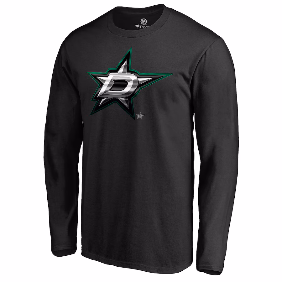 Men's Dallas Stars Black Midnight Mascot Long Sleeve T-Shirt - ujerseystore