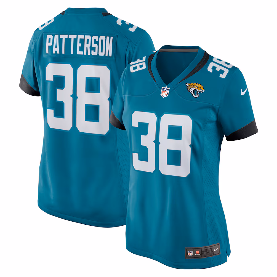 Women's Jacksonville Jaguars Riley Patterson Nike  Teal Team Game Jersey - ujerseystore