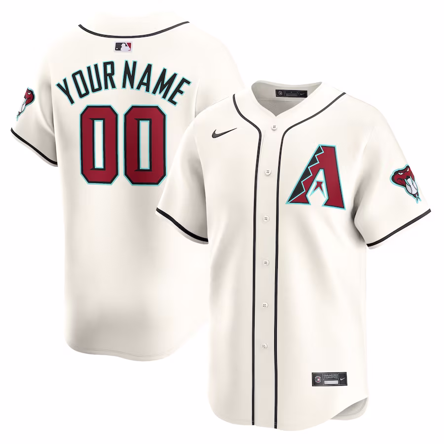 Men's Arizona Diamondbacks Nike White Home Limited Custom Jersey - ujerseystore
