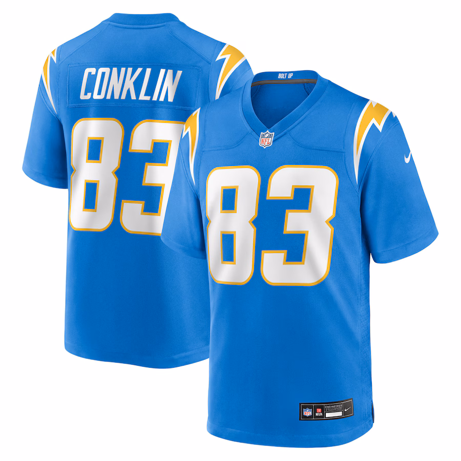Men's Los Angeles Chargers Tyler Conklin Nike Powder Blue Team Game Jersey - ujerseystore