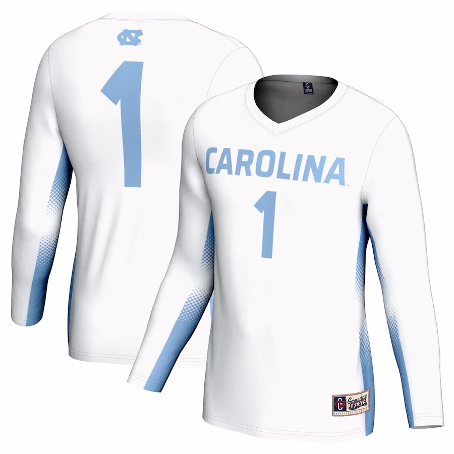 #1 North Carolina Tar Heels GameDay Greats Unisex Women's Volleyball Jersey - White - ujerseystore