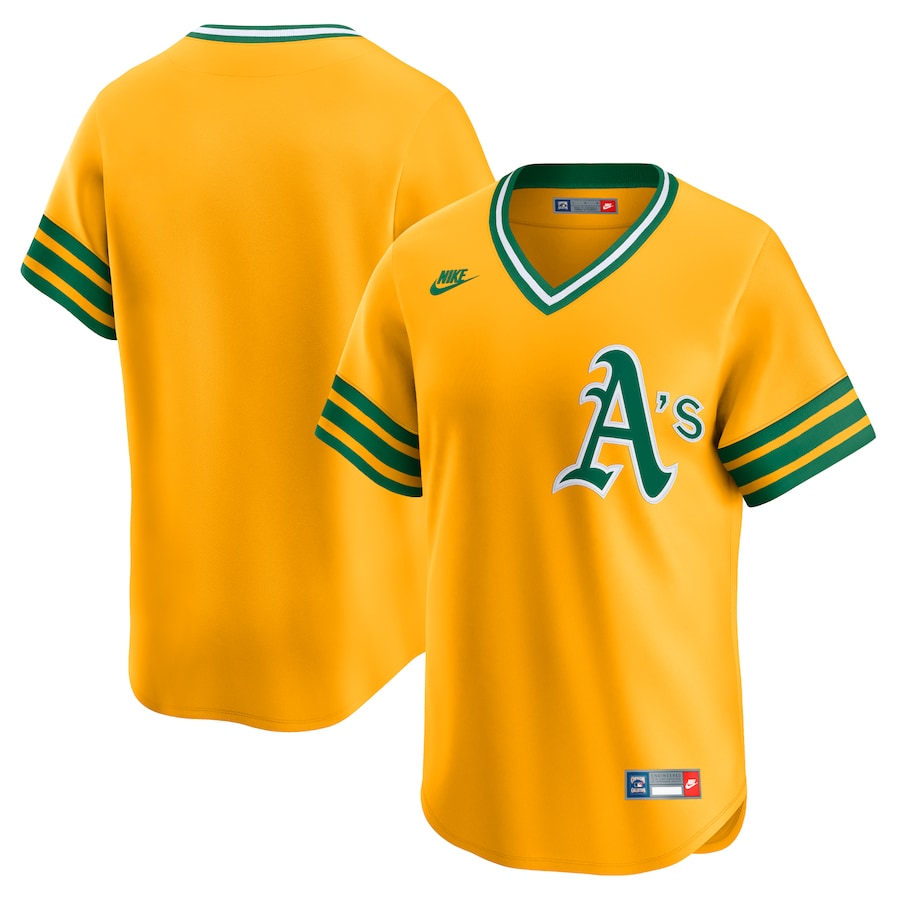 Men's Athletics Nike Gold Cooperstown Collection Limited Jersey - ujerseystore