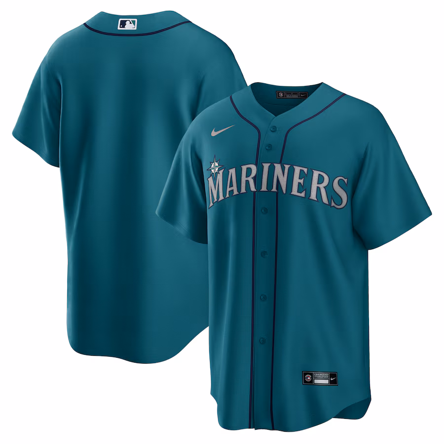 Men's Seattle Mariners Nike Aqua Alternate Replica Team Jersey - ujerseystore