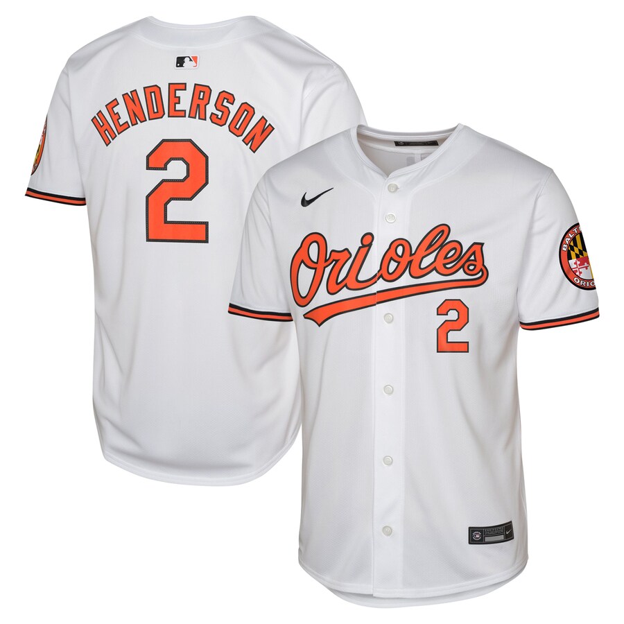 Youth Baltimore Orioles Gunnar Henderson Nike White Home Limited Jersey - ujerseystore