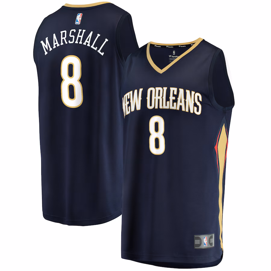 Men's New Orleans Pelicans Naji Marshall Fanatics Navy Fast Break Replica Jersey - Icon Edition - ujerseystore